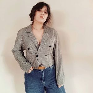 B&W Cropped Vintage Blazer